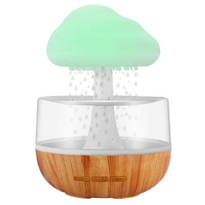 Weljoy Zen Rain Cloud Night Light Aromatherapy Essential Oil Diffuser Micro Humidifier Desk Fountain Bedside Sleeping Relaxation Mood Water Drop Sound White